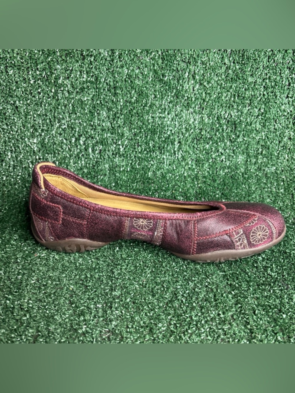 NEW Timberland Womens Slip On Ballet Flats Size 8.5 Oxblood Leather Arch Support - Picture 6 of 12